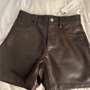 Calvin Klein Jeans Women's High Waist Brown Shorts